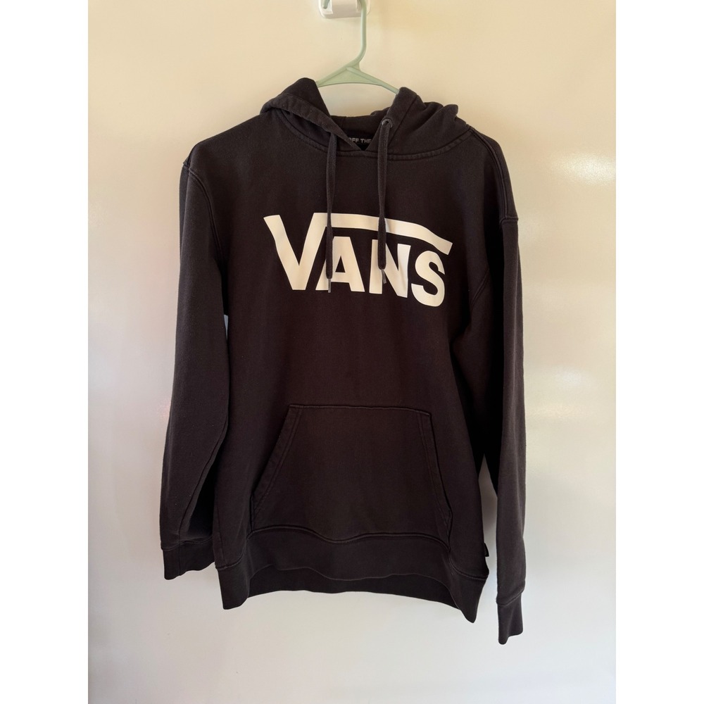Vans Off The Wall Mens Black Logo Pullover Hoodie Sweatshirt Medium